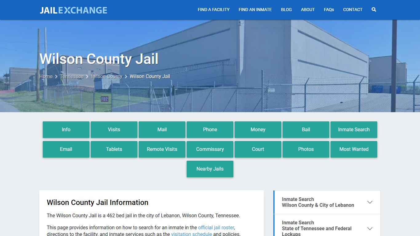 Wilson County Jail, TN Inmate Search, Information